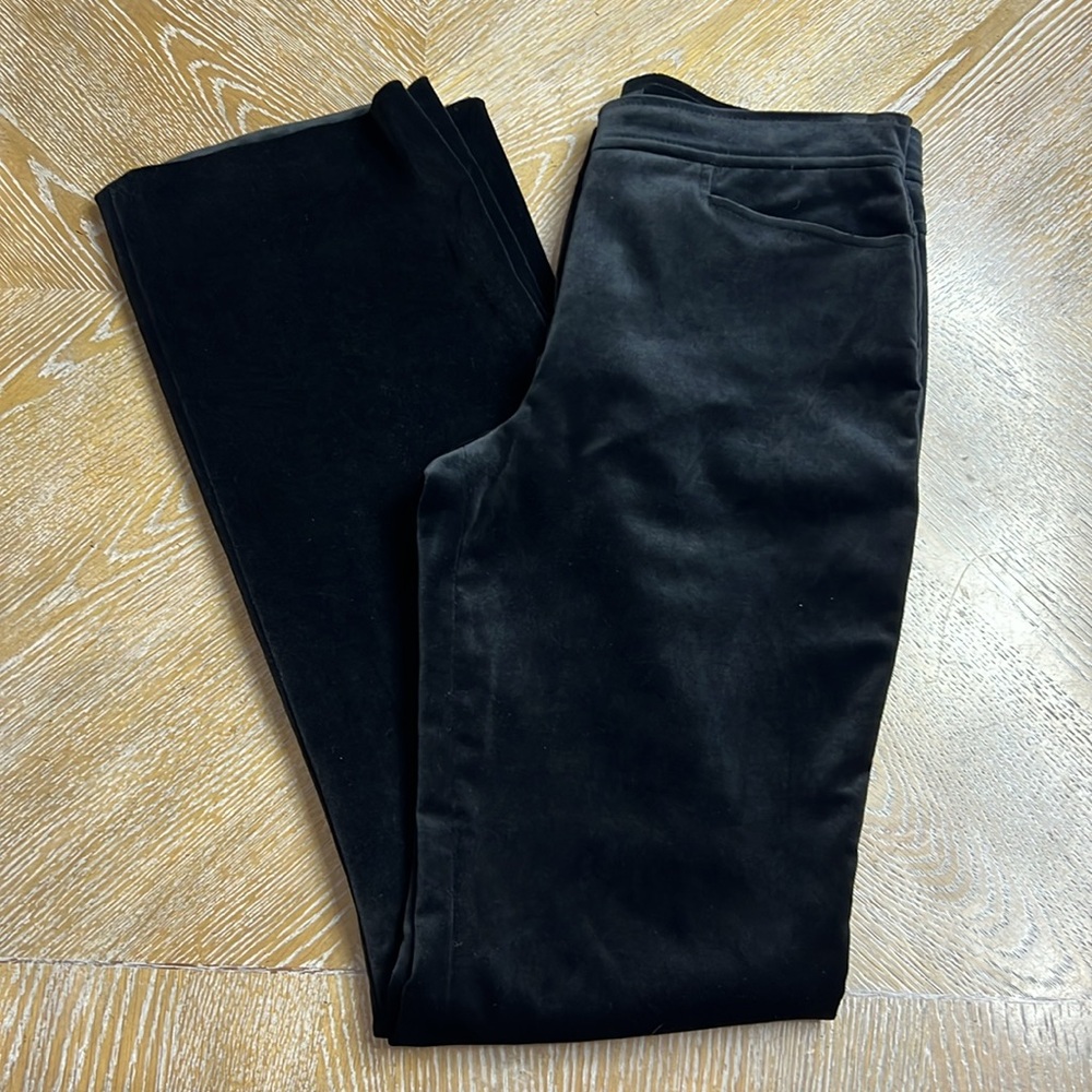 ESCADA Black Flare Leg Velour Pant 36